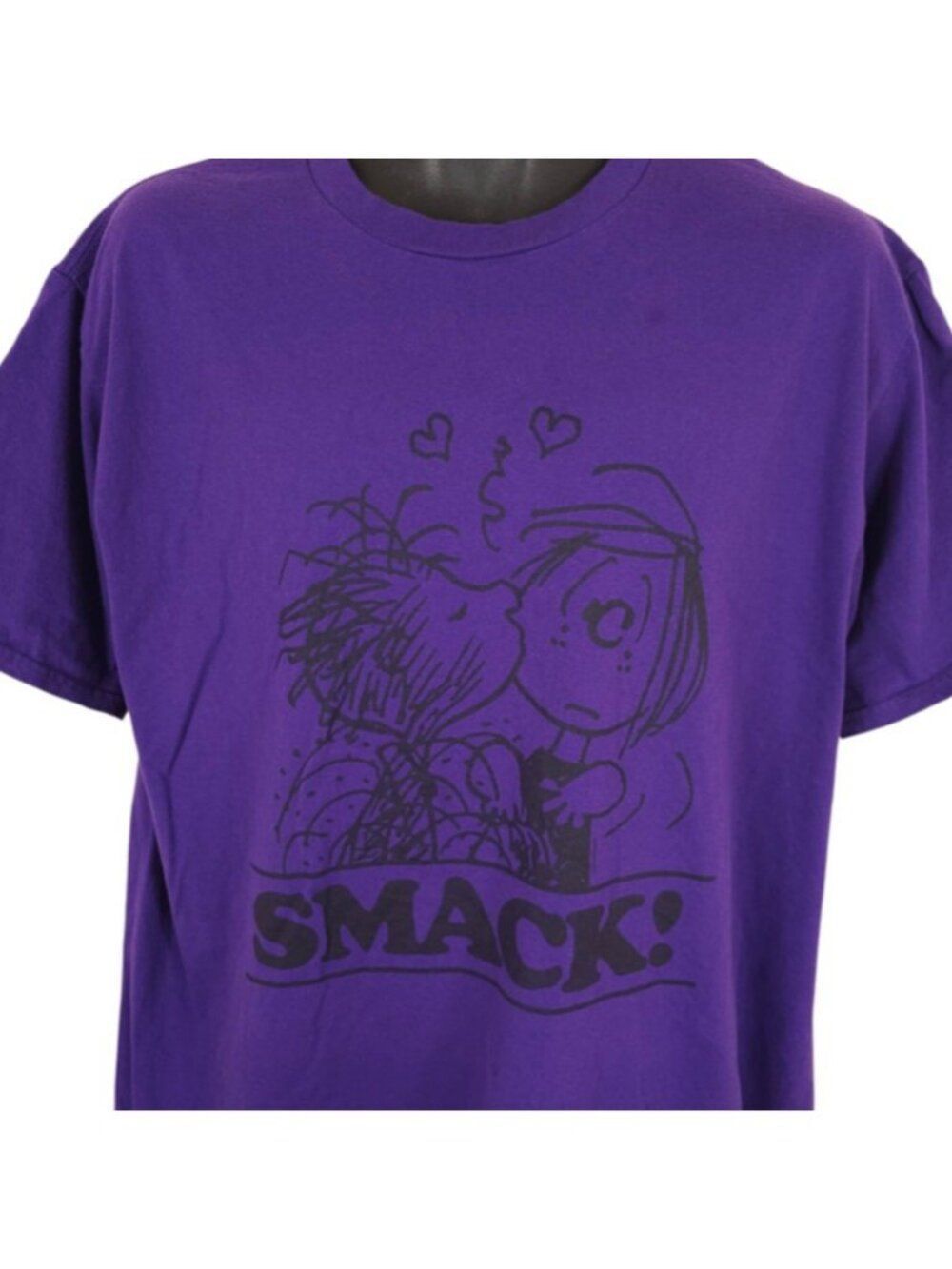 Linus Peppermint Patty T Shirt Mens Size XL Purple Peanuts Kiss Comic Strip
